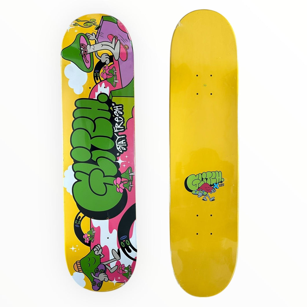 Tabla GLITCH letras amarilla (LIJA + ENVIO GRATIS)