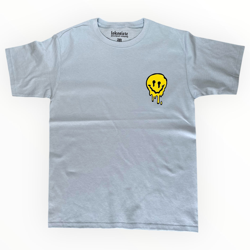 playera LOKO7 happy gris claro
