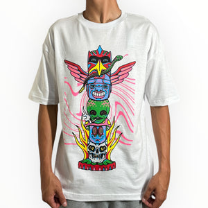 playera ANTIFASHION totem white (oversized)