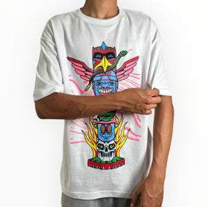 playera ANTIFASHION totem white (oversized)