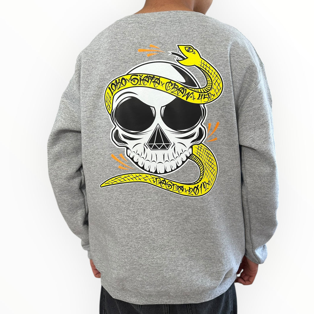 Sudadera LOKO7 snake crew neck gris