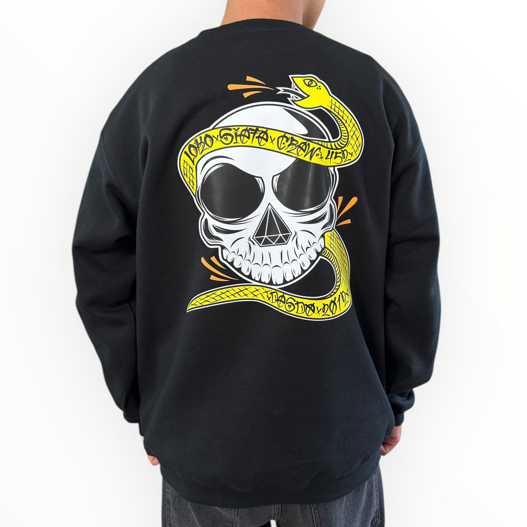 Sudadera LOKO7 snake crew neck black.